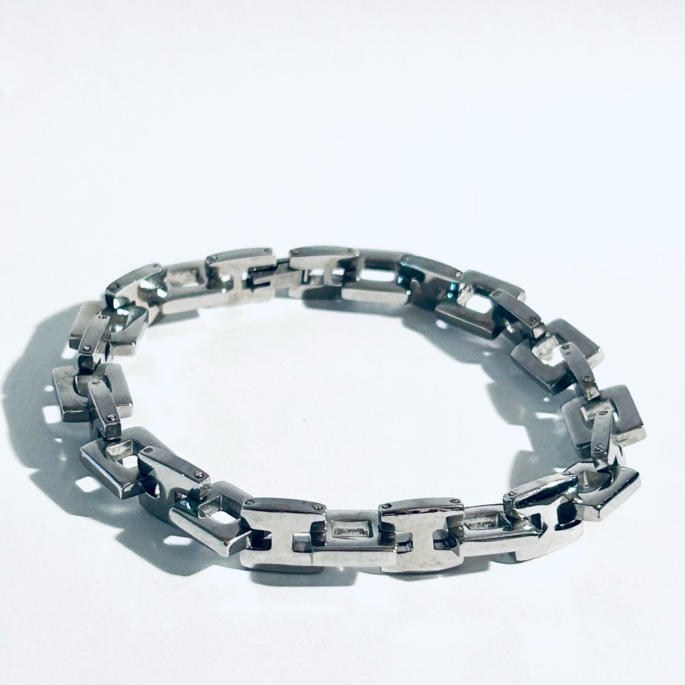 Men's 8 Inch Stainless Steel Link Bracelet -‎ Silver
